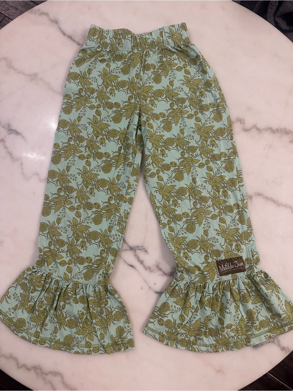 Matilda Jane Mint Green Floral Ruffle Pajama Bottoms